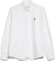 AMI PARIS Ami De Coeur Cotton Oxford Button-Down Shirt