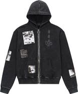 RtA Zev Distressed Digital Patch Zip Hoodie