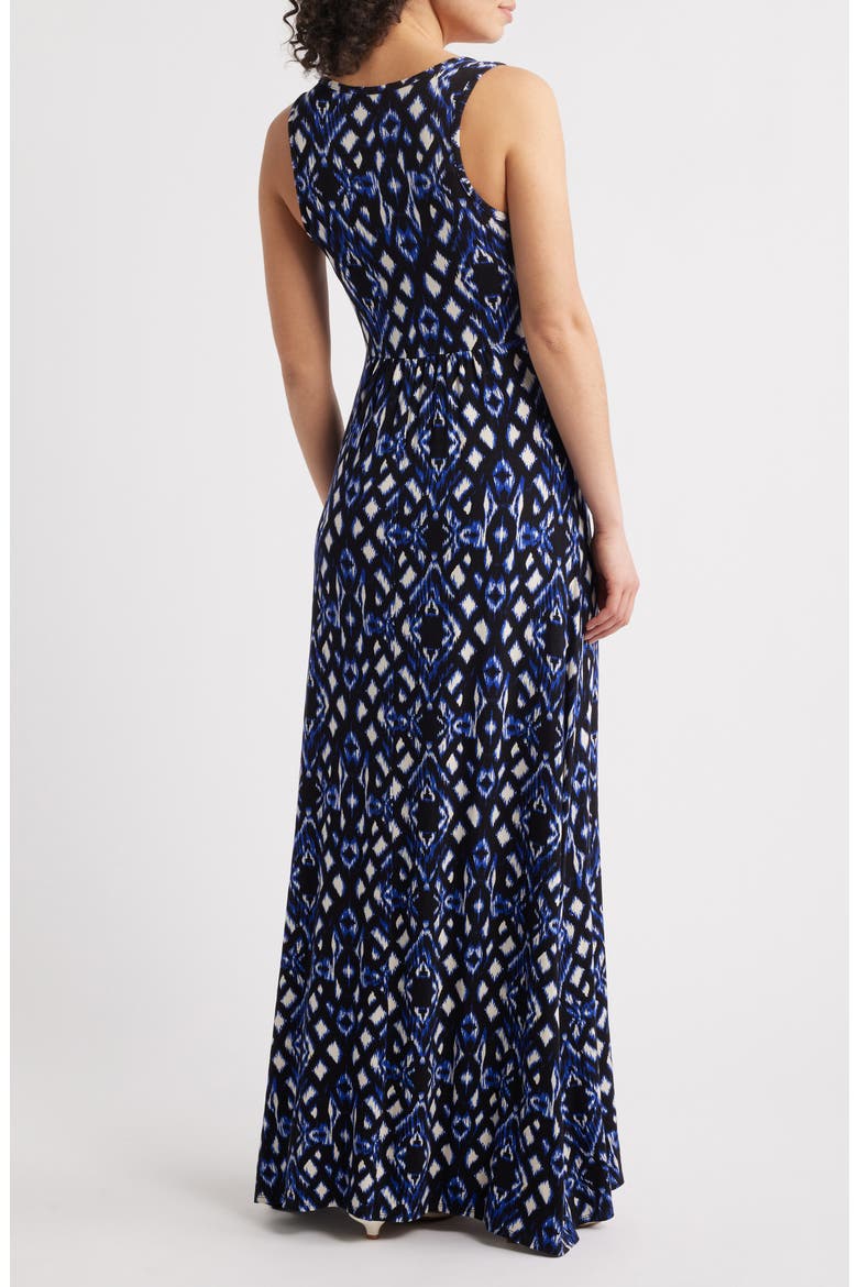 Sleeveless Jersey Maxi Dress, Alternate, color, BLACK/ ROYAL