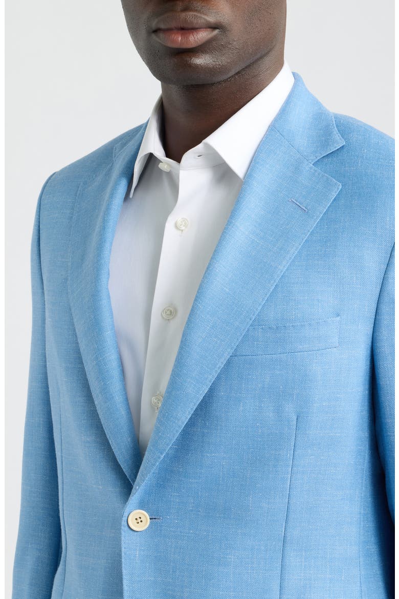 Light Blue Slub Wool Blend Sport Coat, Alternate, color, BLUE