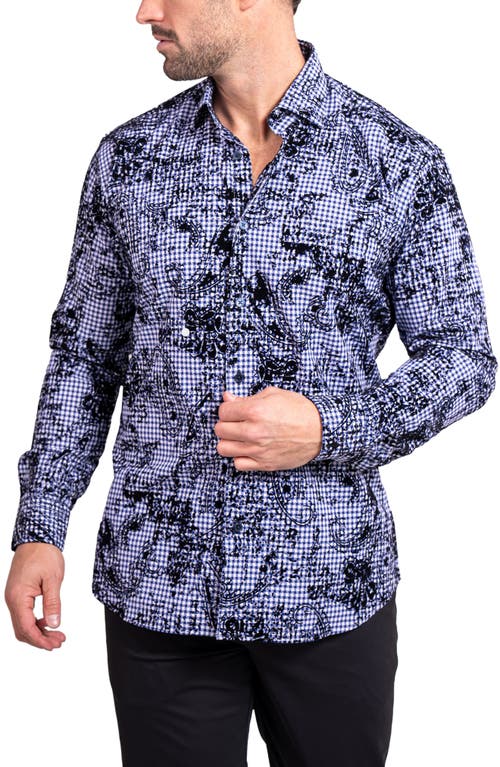 Maceoo Fibonacci Ascension Contemporary Fit Button-up Shirt In Blue