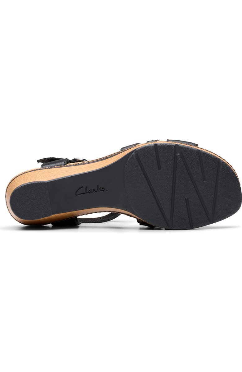 Clarks<sup>®</sup> Seannah Madi Wedge Sandal - Wide Width Available, Alternate, color, Black Leather