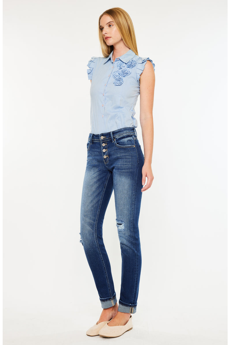Eternity Mid Rise Slim Straight Leg Jeans, Alternate, color, Dark Wash