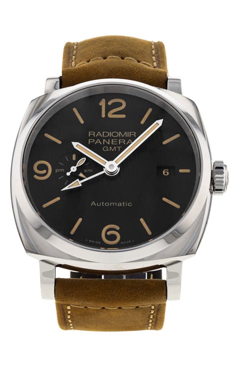 Panerai Preowned 2020 Radiomir 1940 3 Days GMT PAM00657 Automatic Leather Strap Watch, 45mm