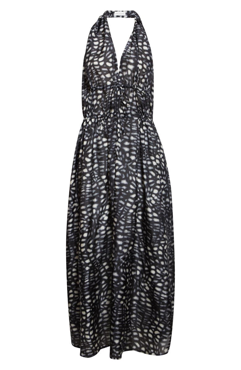 Dries Van Noten Deana Print Silk Halter Neck Midi Dress, Alternate, color, 