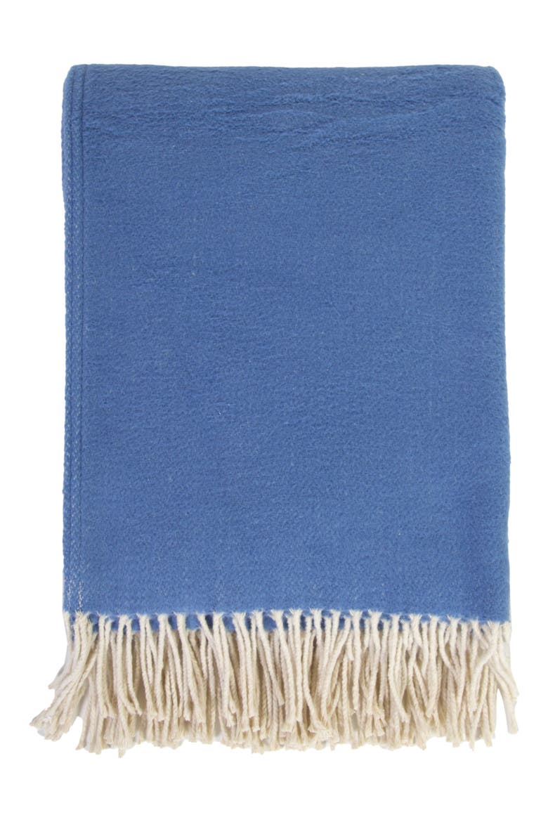 Billie Fringe Cotton Throw Blanket, Main, color, FRENCH BLUE