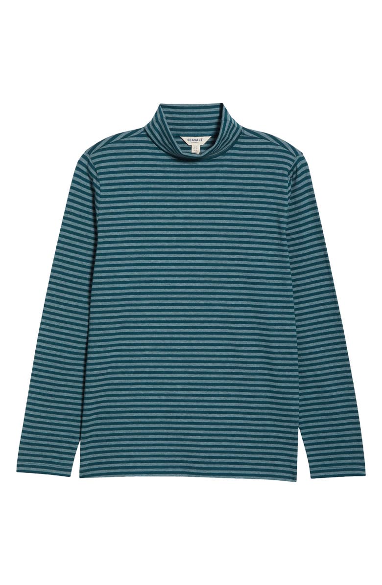 Seasalt Cornwall Landing Turtleneck Stretch Organic Cotton Top, Alternate, color, Pellitras Verte
