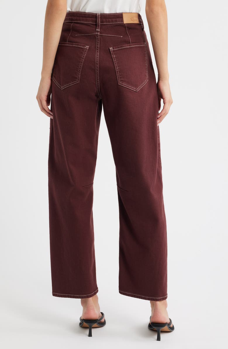Rails Samo High Waist Barrel Leg Jeans, Alternate, color, Chocolate Contrast Stitch