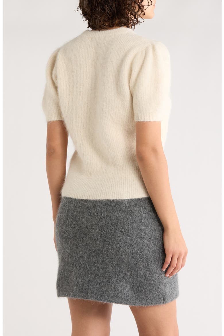 Puff Short Sleeve Suri Alpaca Blend Sweater, Alternate, color, CREAM
