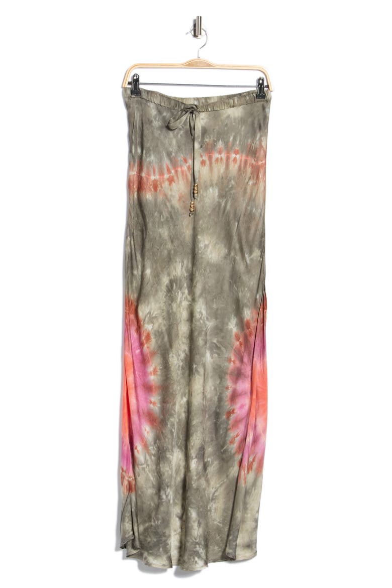 Sylvie Drawstring Maxi Skirt, Alternate, color, BORDEAUX SOLAR FLARE WASH
