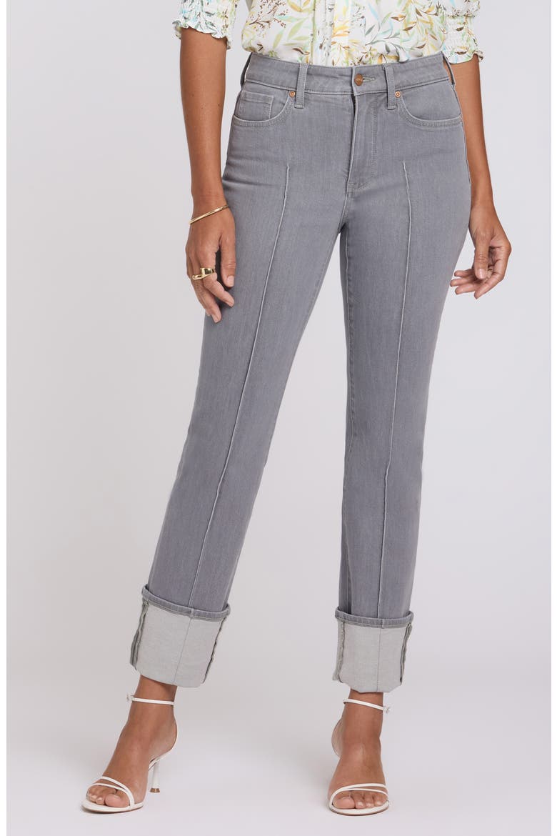 Marilyn Cuffed Pintuck Straight Leg Jeans, Main, color, CHARISMA