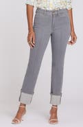 NYDJ Marilyn Cuffed Pintuck Straight Leg Jeans