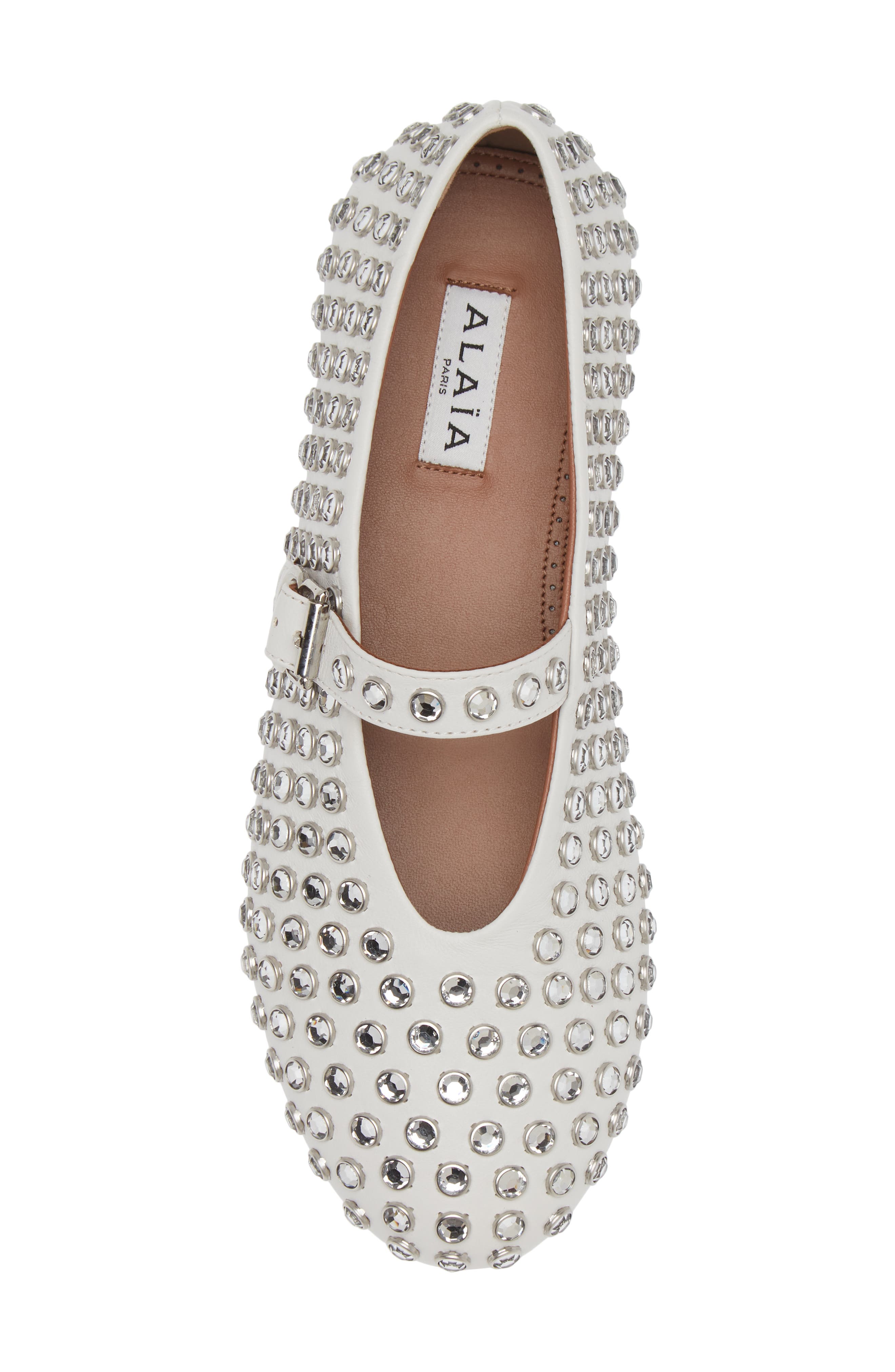 Rhinestone Ballet Flat, Alternate, color, WHITE