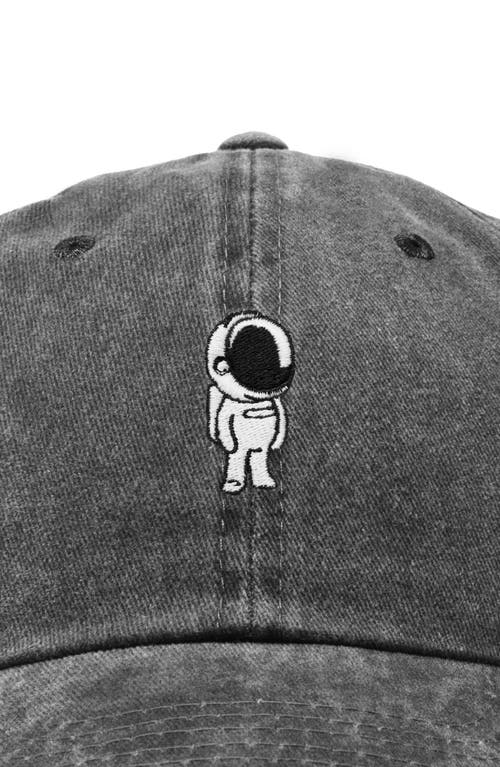 Dalix Astronaut Embroidered Space Hat In Washed Black