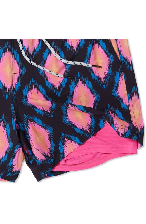 Party Pants Billy Ikat Sport Swim Trunks In Black