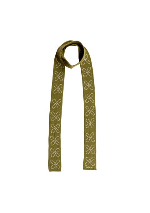 Merino Wool Flora Skinny Scarf