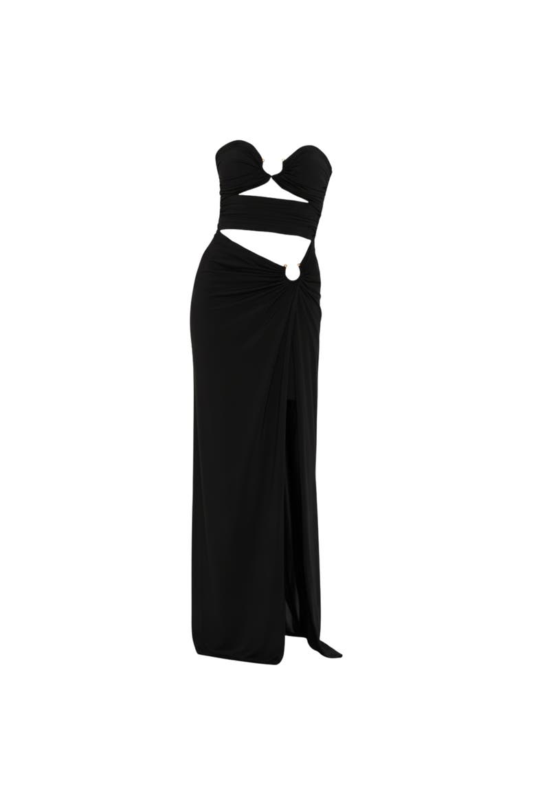 Eloise Slit Dress, Main, color, Black