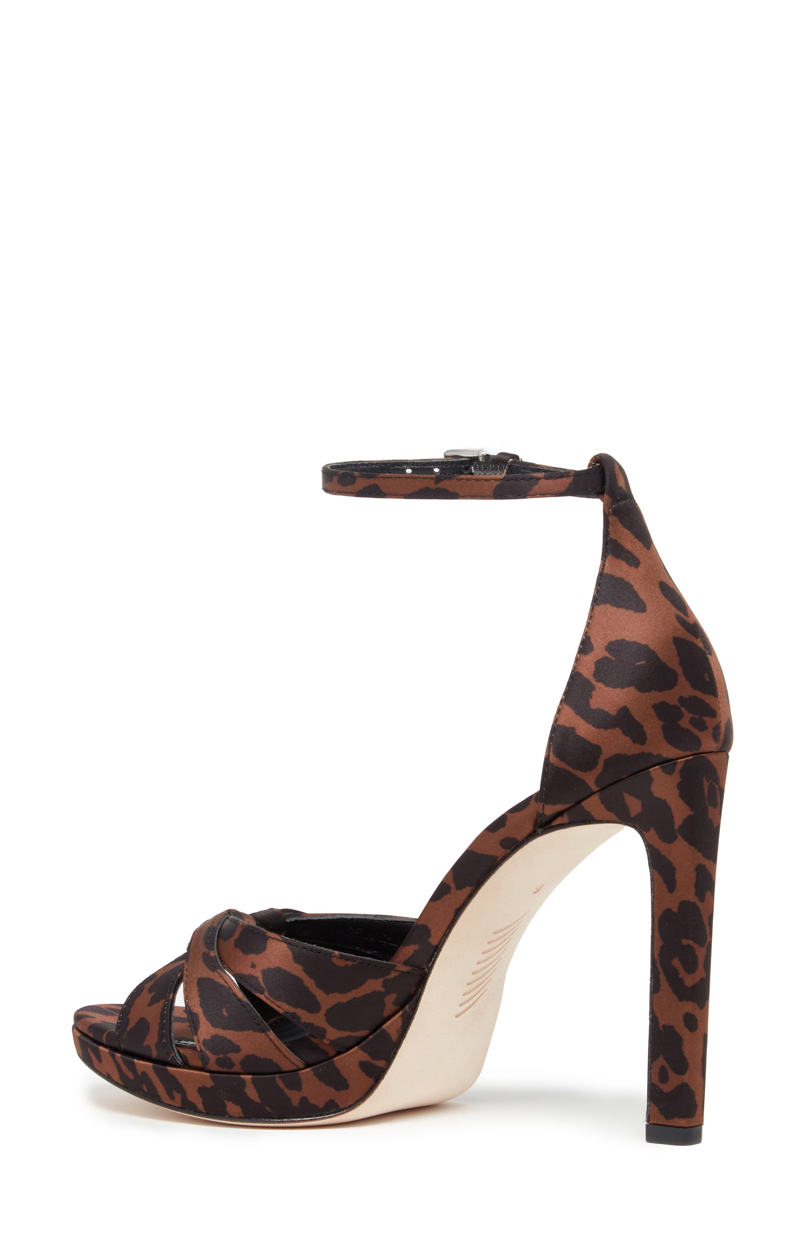 PAIGE Val Leopard Print Satin Stiletto Sandal, Alternate, color, Leopard