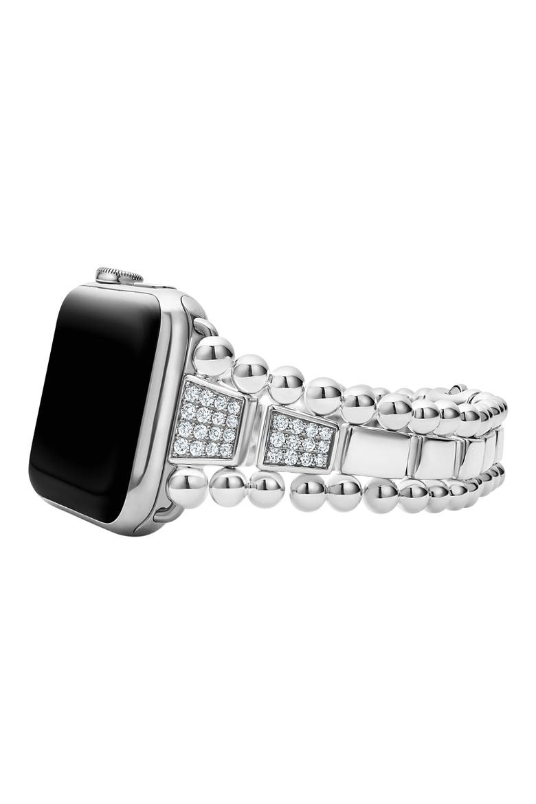 Smart Caviar Diamond Apple Watch® Watchband, Alternate, color, SILVER