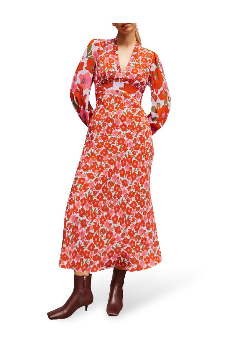 Ro&Zo Poppy Print Waist Detail Dress, Alternate, color, Lilac/Pink