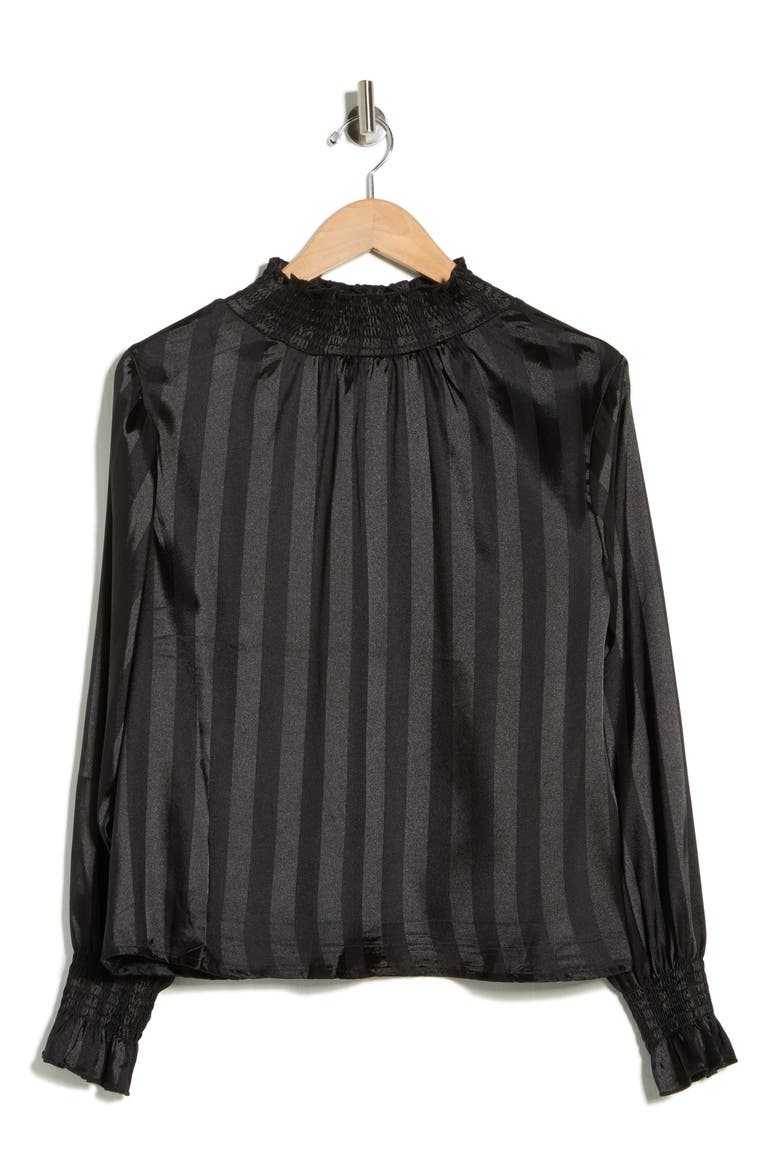 Stripe Long Sleeve Top, Alternate, color, BLACK