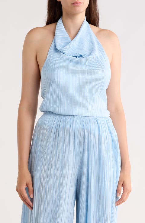 Plisse Halter Top