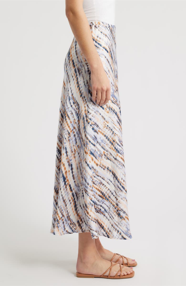CITY BLUES Bias Cut Satin Maxi Skirt, Alternate, color, Caramel/ Cadet Blue