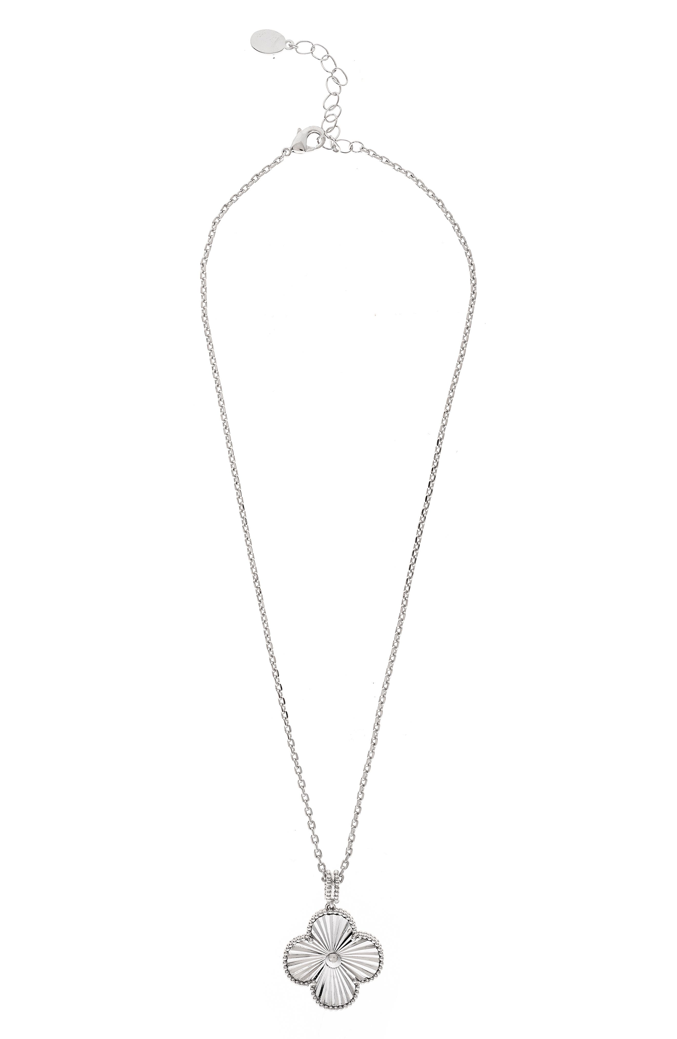 RIVKA FRIEDMAN Textured Clover Pendant Necklace