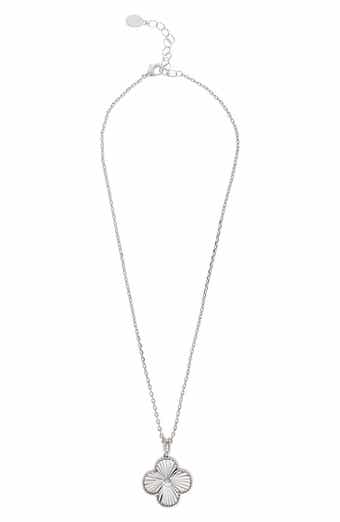 RIVKA FRIEDMAN Textured Clover Pendant Necklace