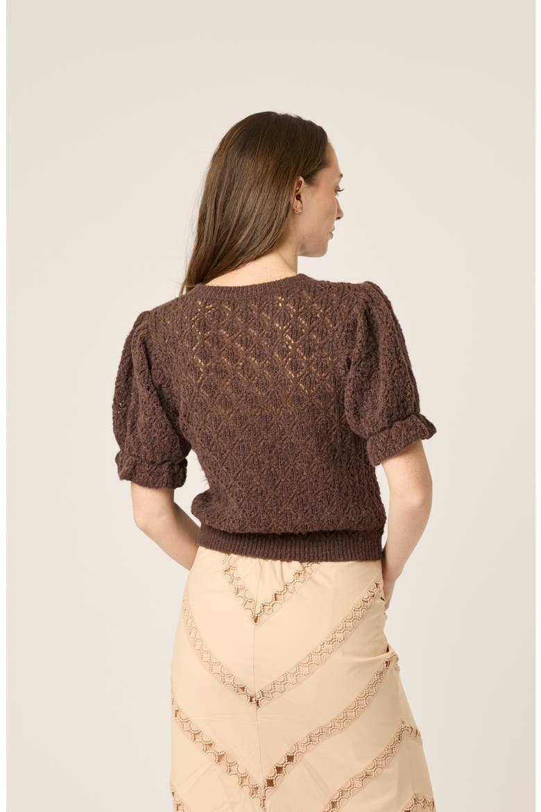Mel S/S Cardigan, Alternate, color, Chocolate