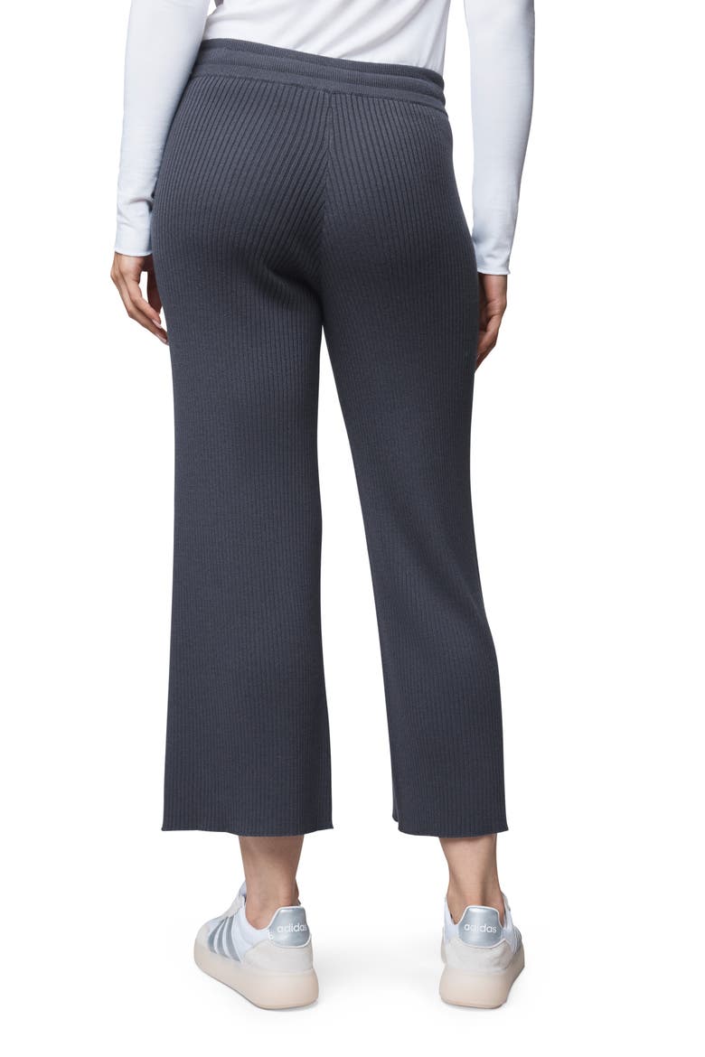 Georgie Rib Wide Leg Crop Pants, Alternate, color, ICE NAVY