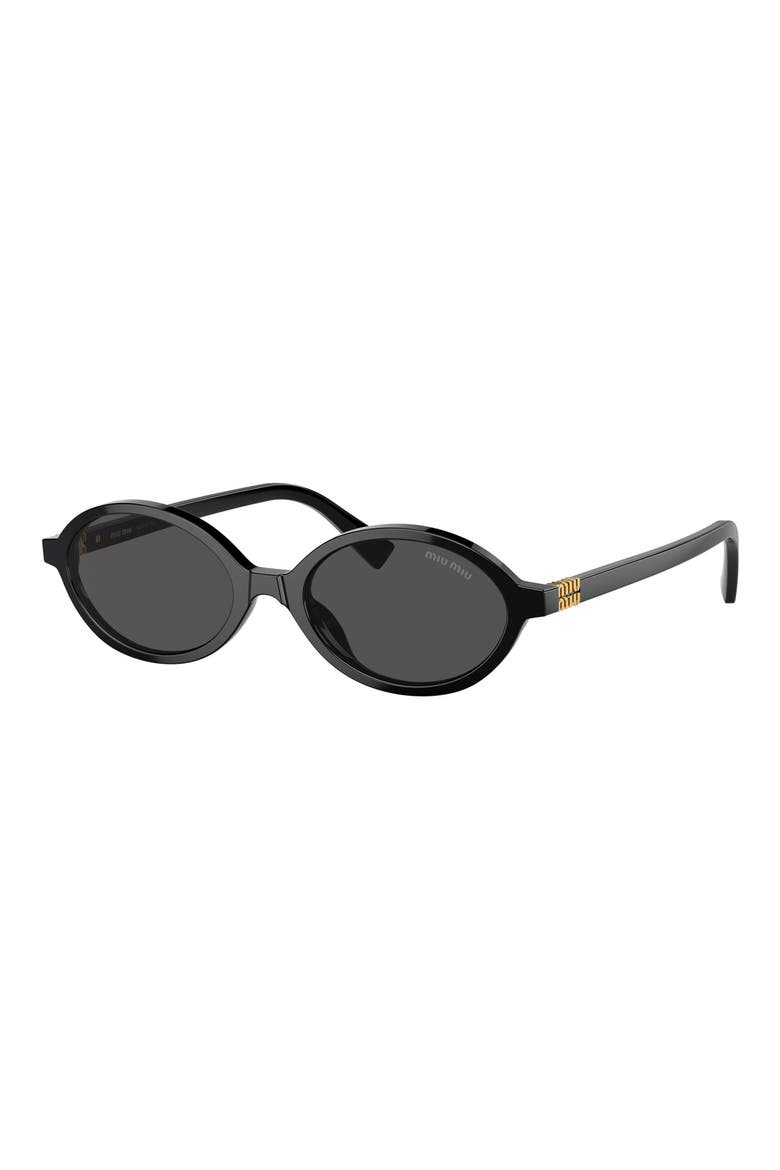 50mm Oval Sunglasses, Alternate, color, BLACK / DARK GREY