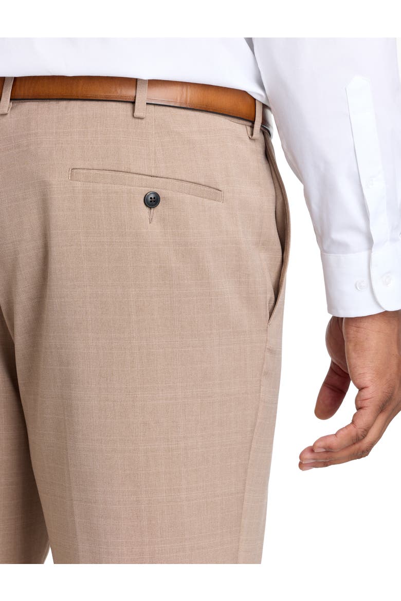 Big & Tall Tonal Plaid Smart Wash® Suit Pants, Alternate, color, TAN