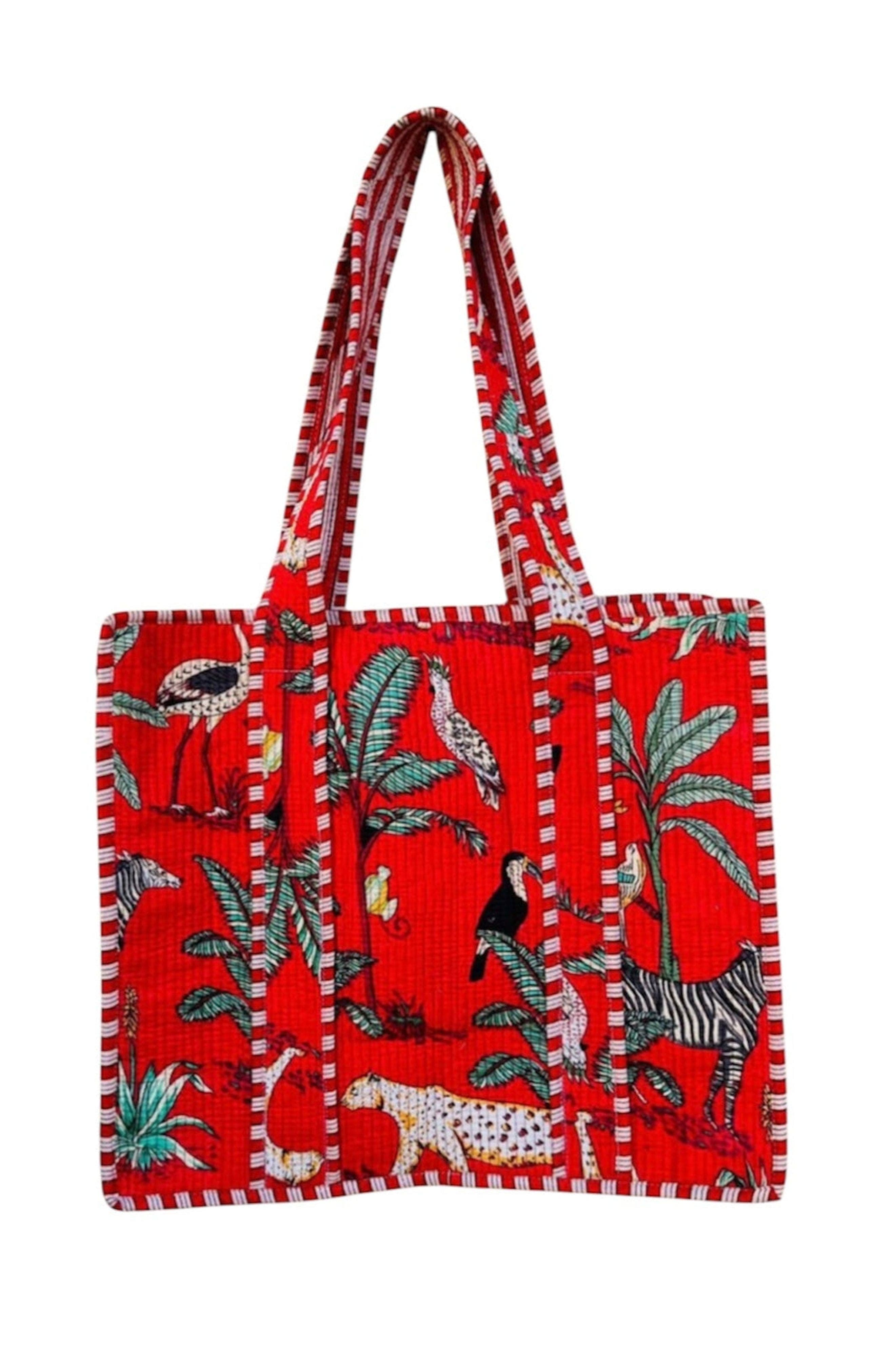 Mer St. Barth Jungle Tote Red, Main, color, Red