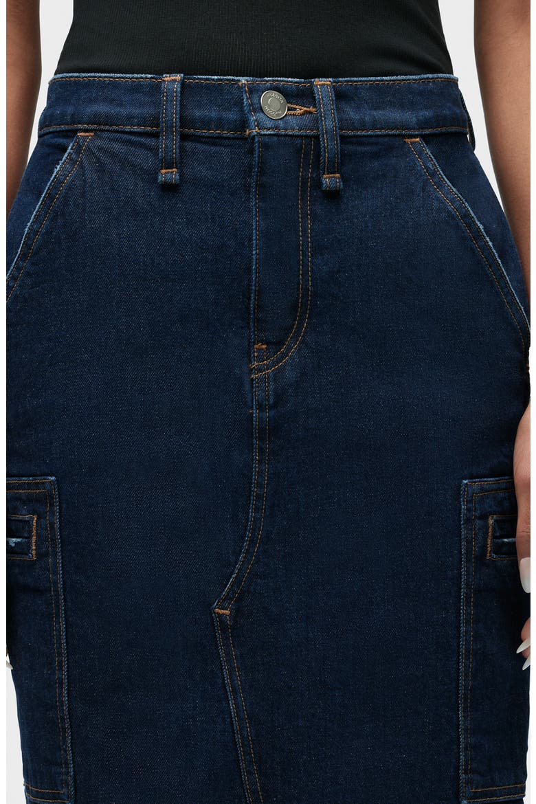Reconstructed Stretch Cotton Denim Maxi Skirt, Alternate, color, DENIM RINSE