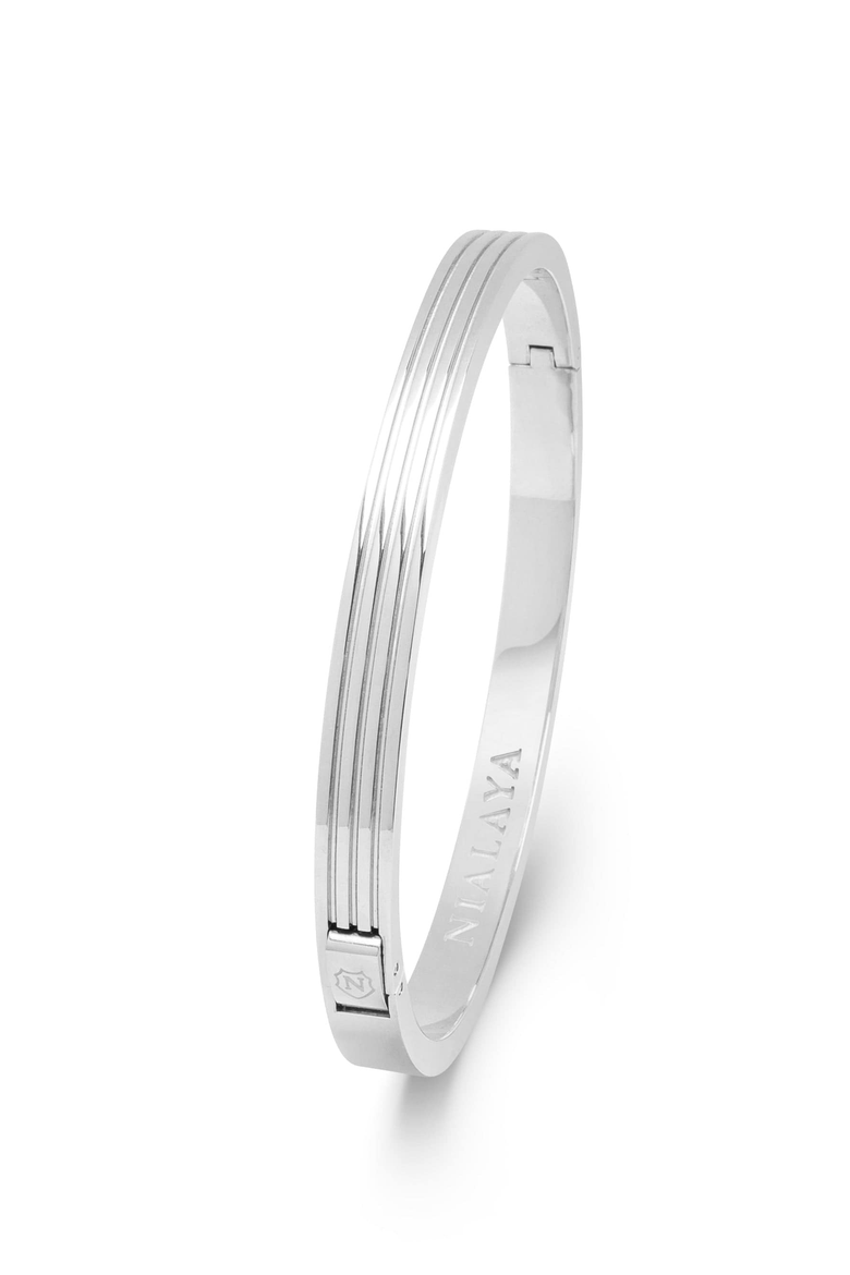 Gentleman Bangle, Main, color, Silver