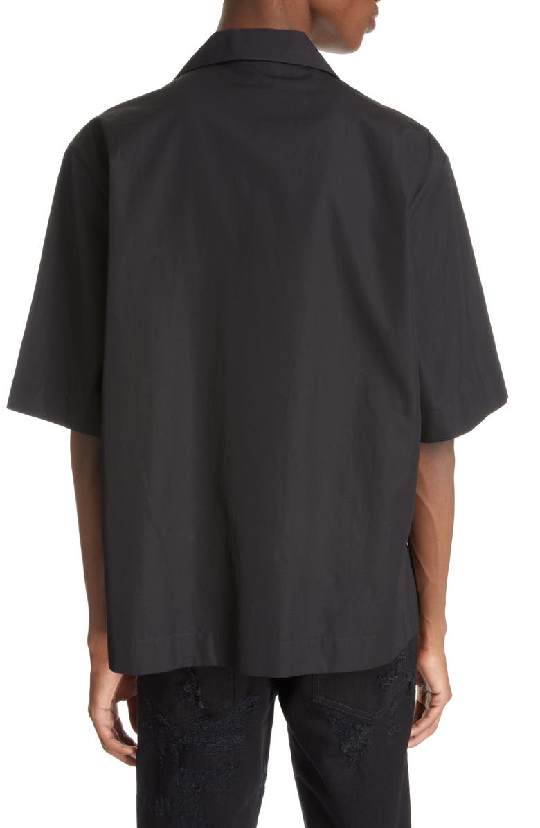 Givenchy Boxy Fit Logo Button-Up Camp Shirt, Alternate, color, 