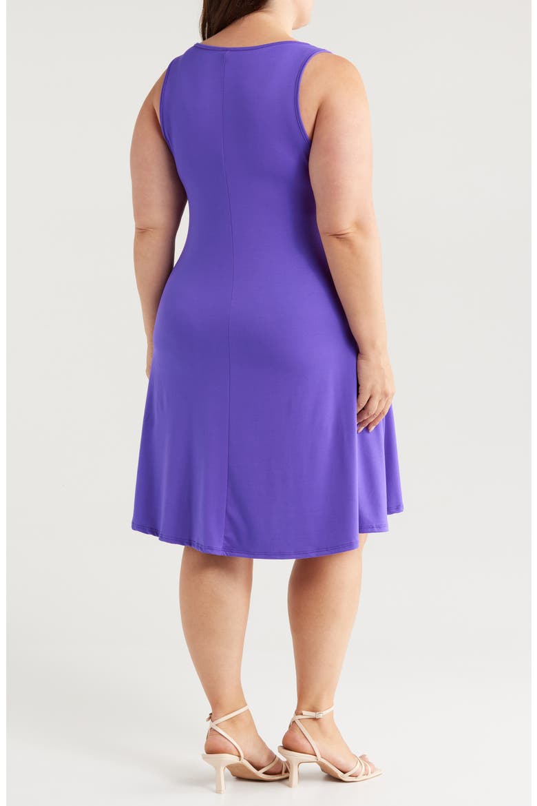 Stretch Fit & Flare Dress, Alternate, color, PURPLE