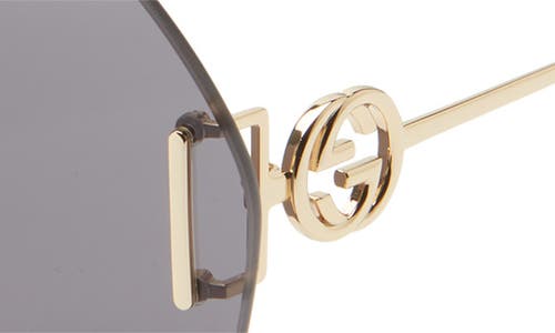Gucci Novelty 65mm Oversize Round Sunglasses In Gold Gold Grey