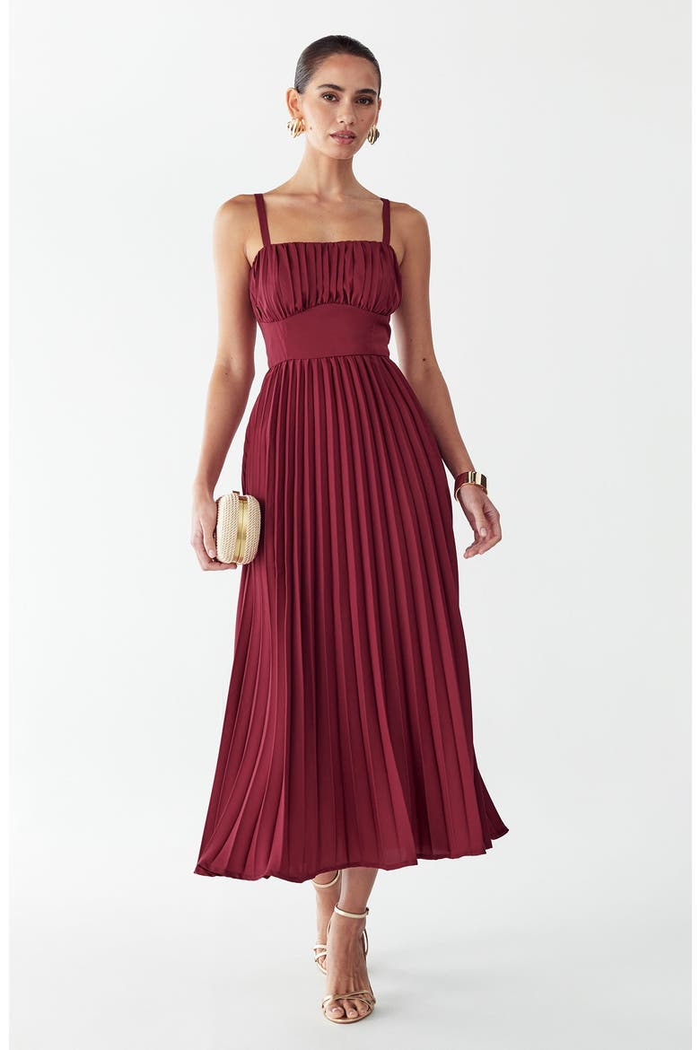 Lucie Midi Dress, Alternate, color, Burgundy