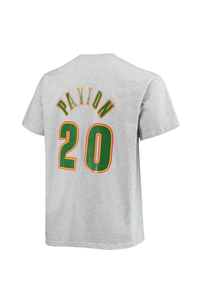Men's Mitchell & Ness Gary Payton Heathered Gray Seattle SuperSonics Big & Tall Hardwood Classics Name & Number T-Shirt, Alternate, color, Heather Gray