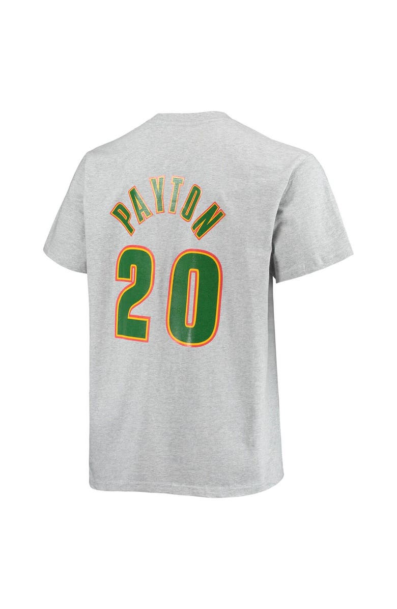 Mitchell & Ness Men's Mitchell & Ness Gary Payton Heathered Gray Seattle SuperSonics Big & Tall Hardwood Classics Name & Number T-Shirt, Alternate, color, Heather Gray