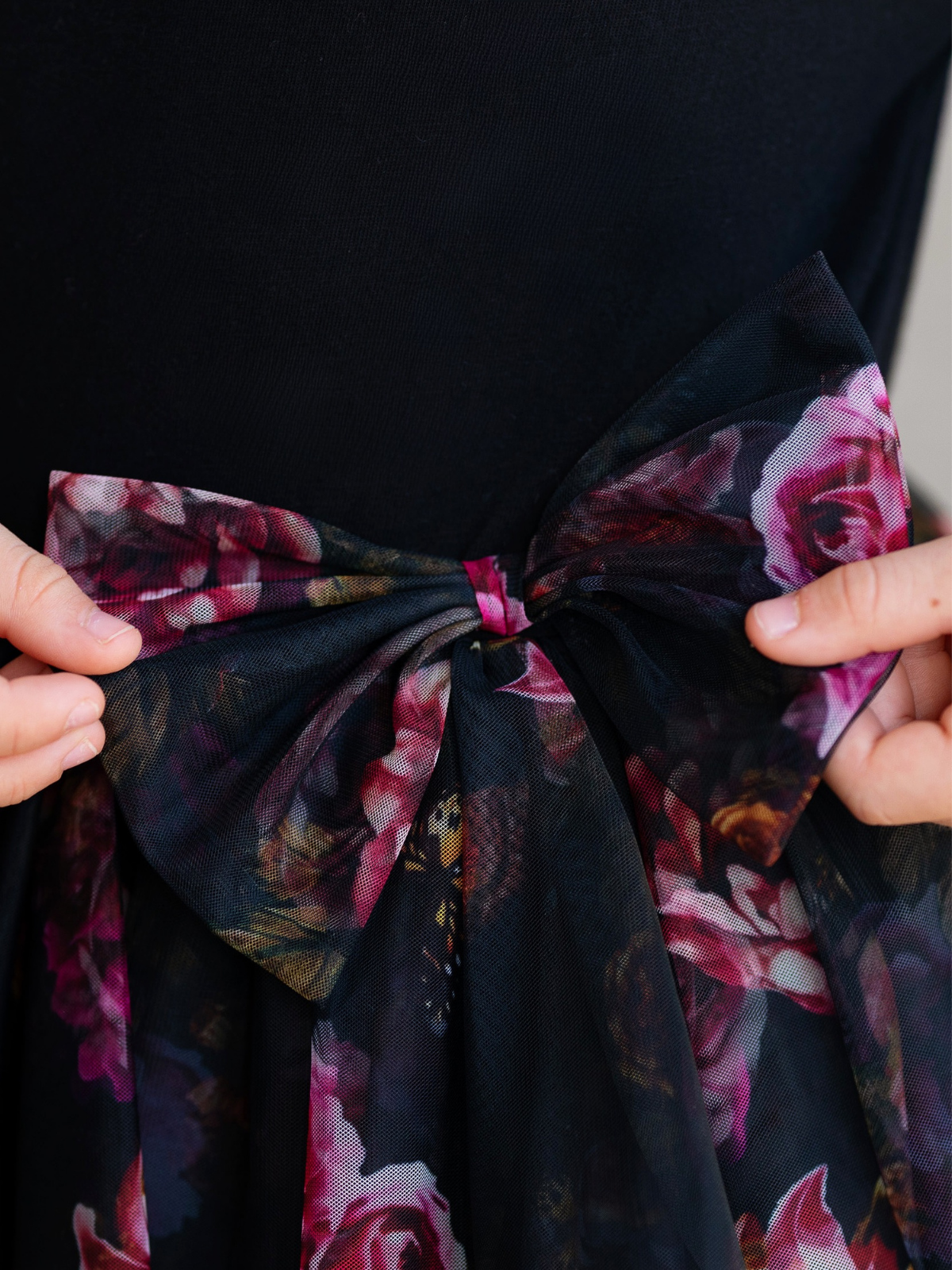 Mia Belle Girls Midnight Bloom Tiered Tulle Dress | Nordstrom