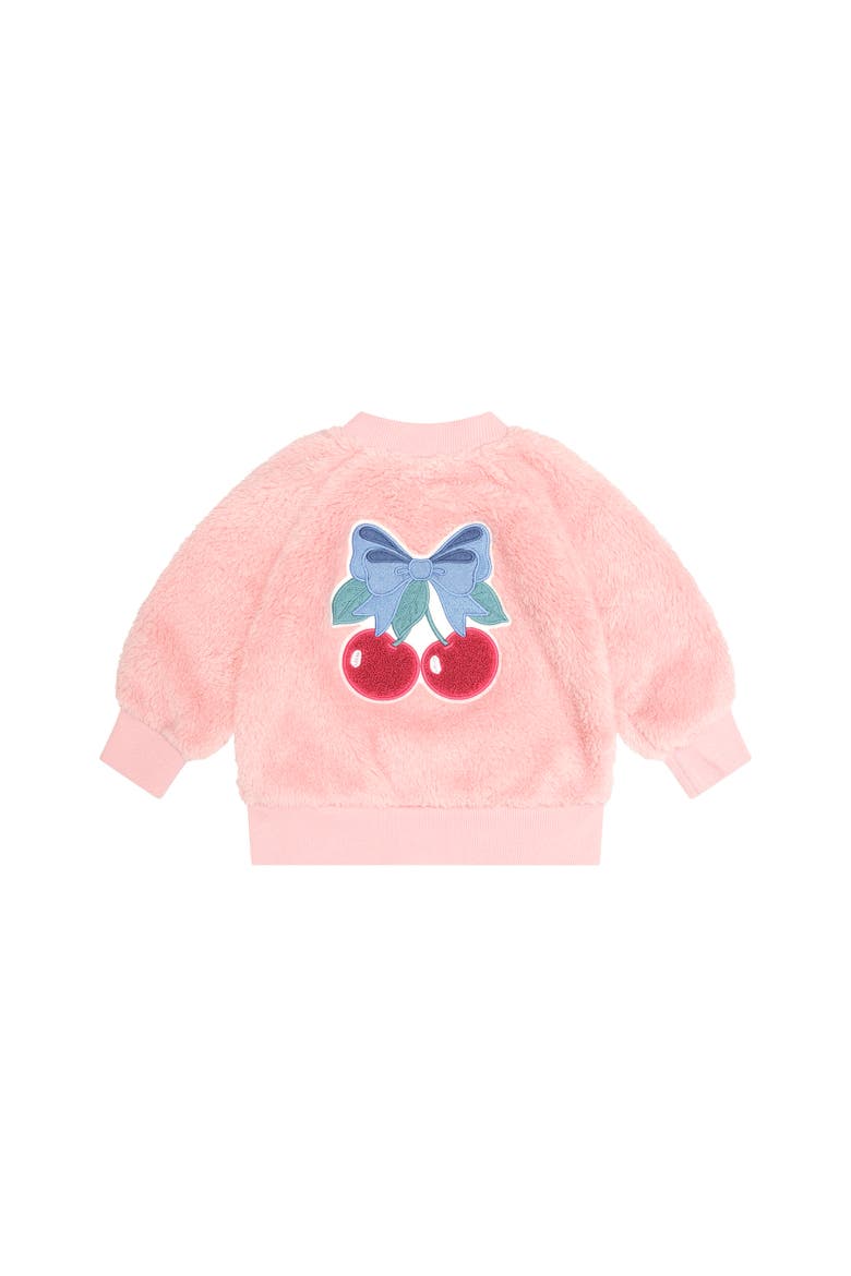 Cherry Bow Furry Jacket, Alternate, color, Vintage Pink