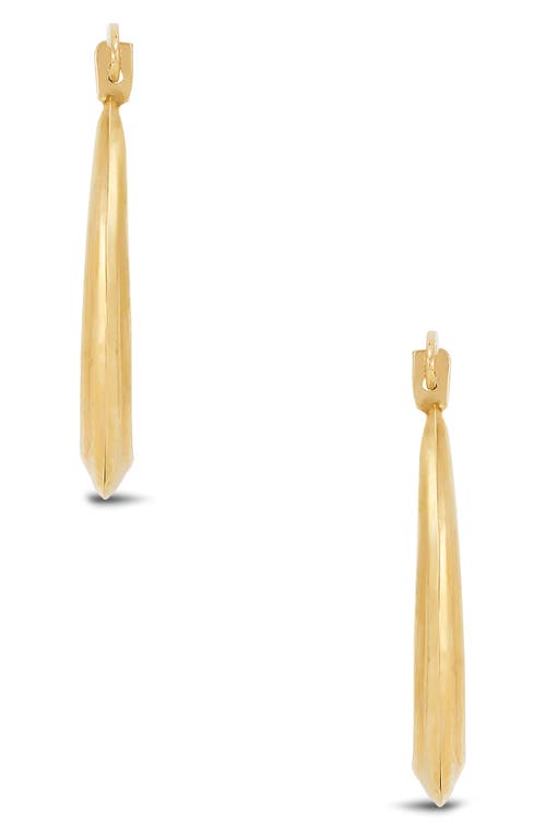 Frankie & Zoe Ribbed Oval Hoop Earrings In Gold
