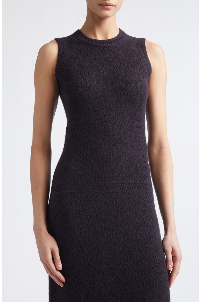 Sleeveless Cashmere Pointelle Sweater Dress, Alternate, color, 177 AMETHYST
