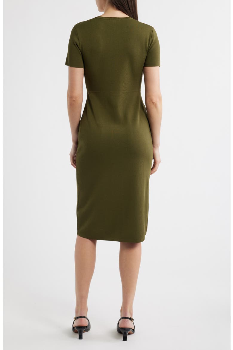 Fitted Midi Sweater Dress, Alternate, color, OLIVE