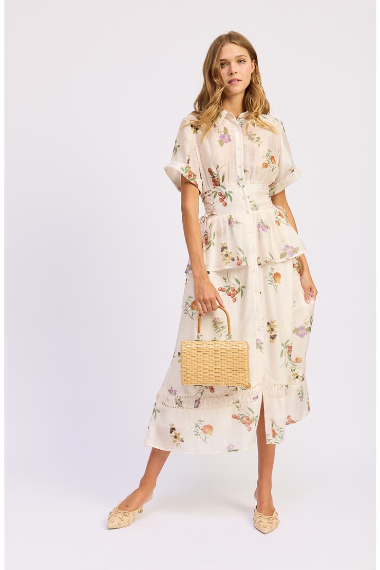 Tulsa Floral Tiered Shirtdress, Alternate, color, IVORY MULTI