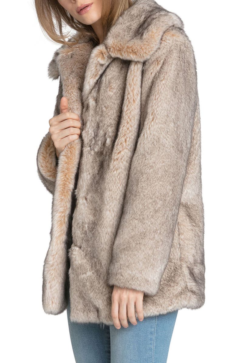 Avec Les Filles Faux Fur Swing Coat, Alternate, color, 