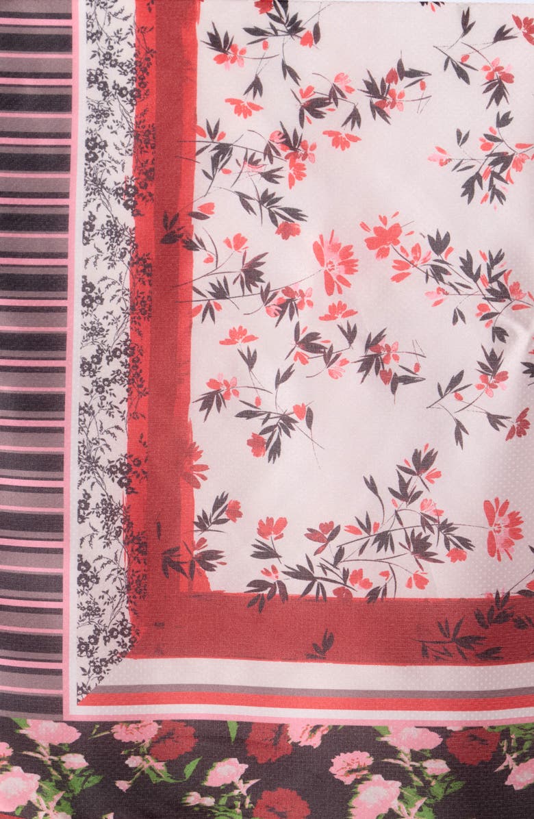 Vince Camuto Mixed Pattern Square Scarf, Alternate, color, Black Red